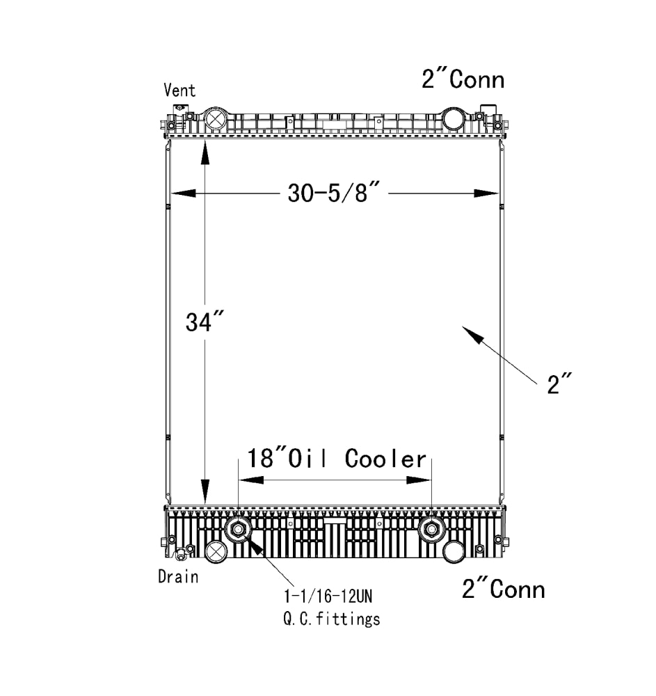 Thermo Solutions Manufacturing (TSM) Freightliner Plastic Tank Radiator