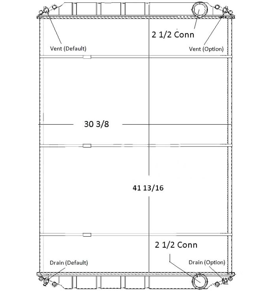Thermo Solutions Manufacturing (TSM) Freightliner Solder on Tank Radiator