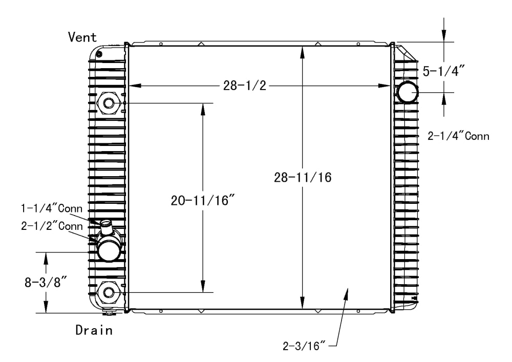 Thermo Solutions Manufacturing (TSM) Navistar-International Plastic Tank Radiator