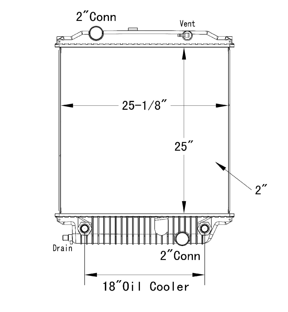 Thermo Solutions Manufacturing (TSM) Blue Bird Plastic Tank Radiator