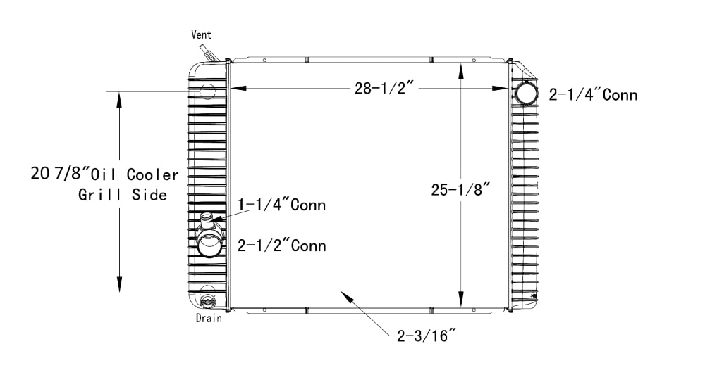 Thermo Solutions Manufacturing (TSM) Navistar-International Plastic Tank Radiator