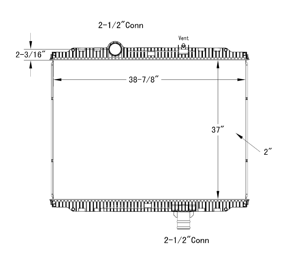 Thermo Solutions Manufacturing (TSM) Peterbilt Plastic Tank Radiator
