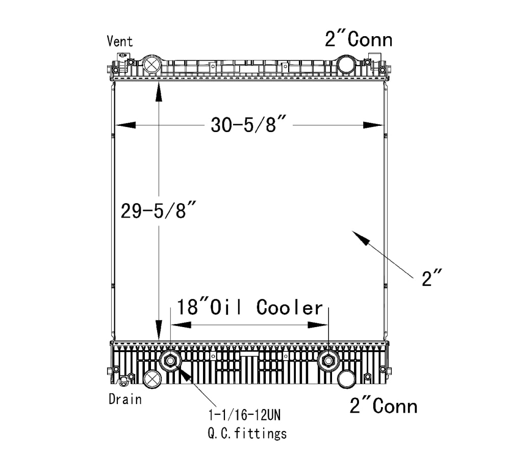Thermo Solutions Manufacturing (TSM) Freightliner Plastic Tank Radiator