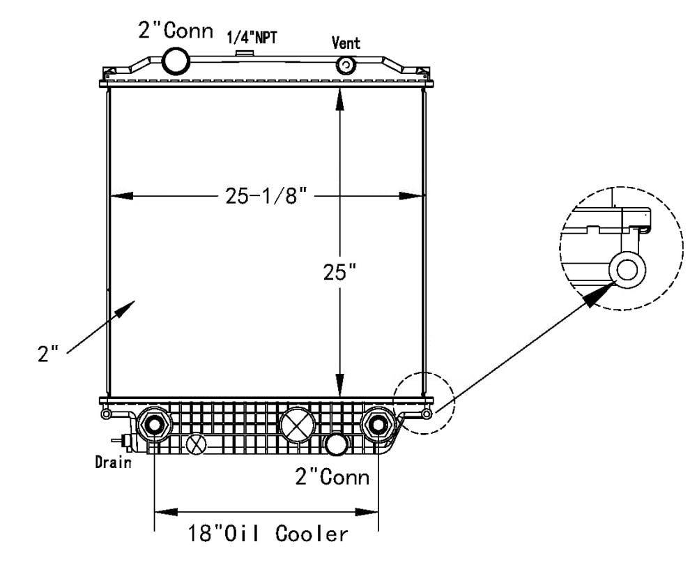 Thermo Solutions Manufacturing (TSM) Blue Bird Plastic Tank Radiator
