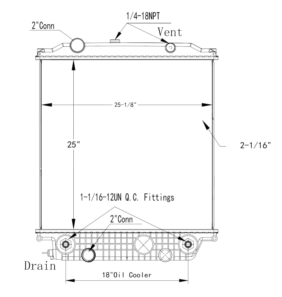 Thermo Solutions Manufacturing (TSM) Blue Bird Plastic Tank Radiator