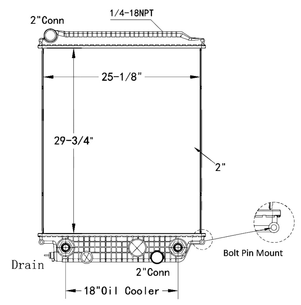 Thermo Solutions Manufacturing (TSM) Freightliner Plastic Tank Radiator