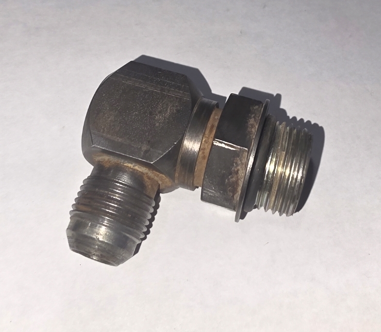 Caterpillar used 166-6368 Air Compressor Line Elbow Assembly – CAT C10 C12 Diesel Engine