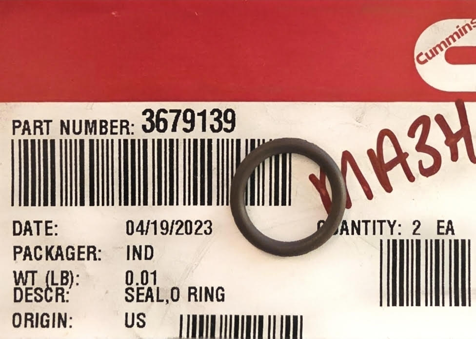 Genuine Cummins 3679139 O-Ring Seal – ISX QSX X15 Turbo Oil Supply Seal